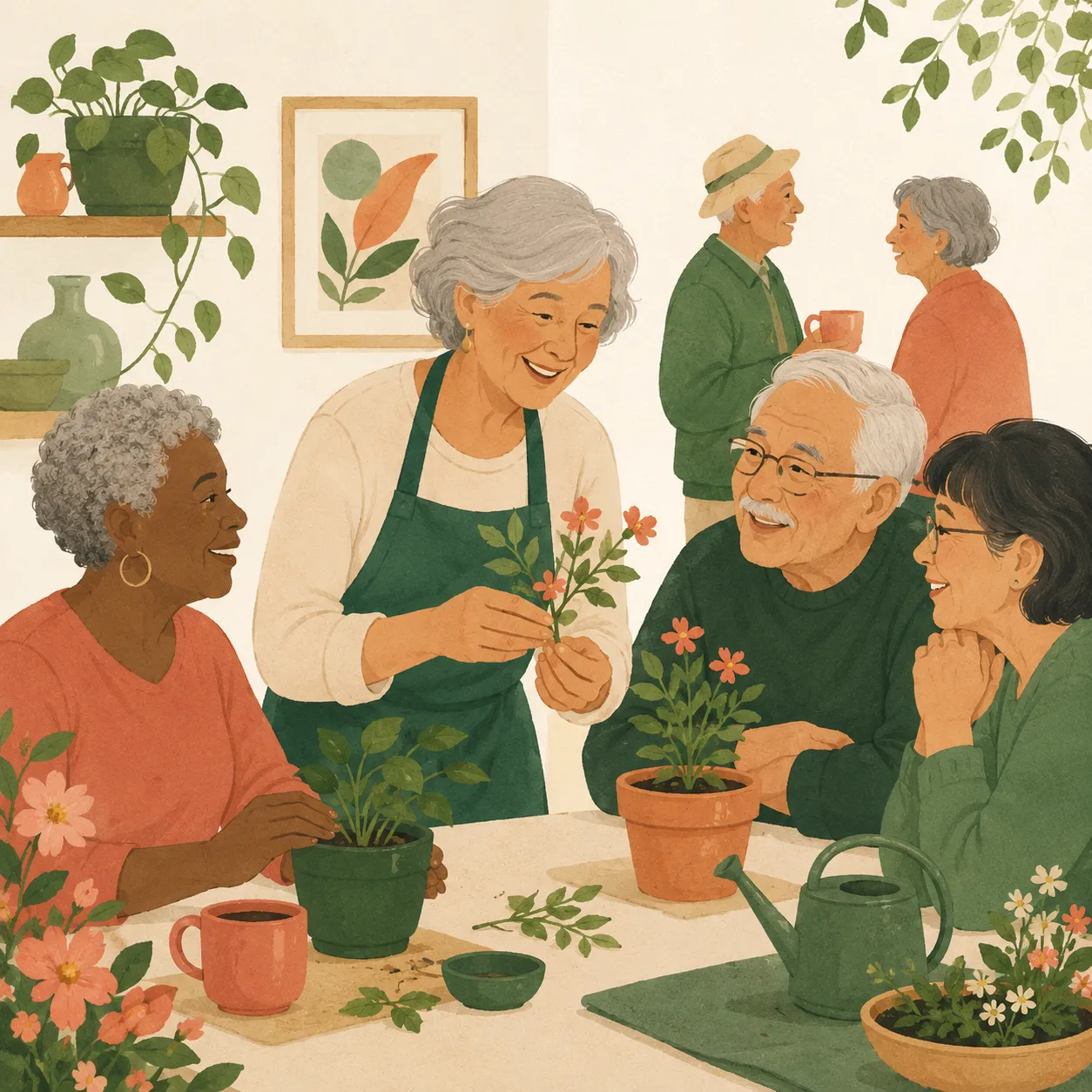 An older adult engaged in a meaningful activity, conveying belonging and purpose.